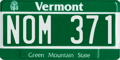 VT license plate NOM371