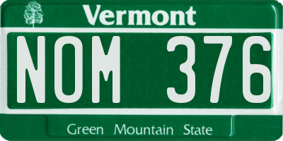 VT license plate NOM376