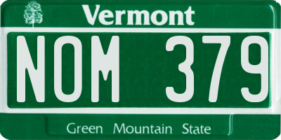 VT license plate NOM379