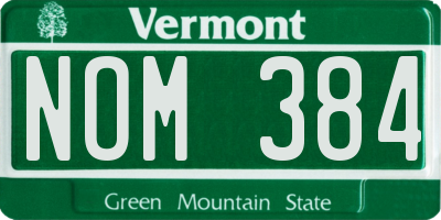 VT license plate NOM384