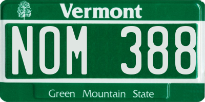 VT license plate NOM388