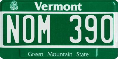 VT license plate NOM390
