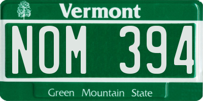 VT license plate NOM394