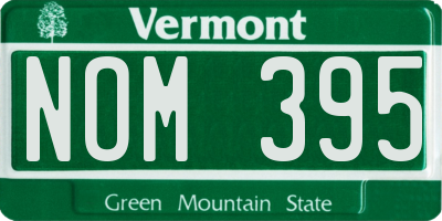 VT license plate NOM395