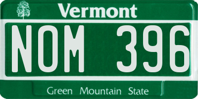 VT license plate NOM396