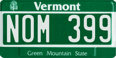 VT license plate NOM399