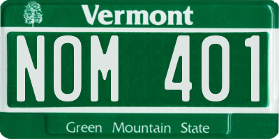 VT license plate NOM401