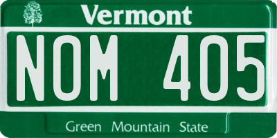 VT license plate NOM405