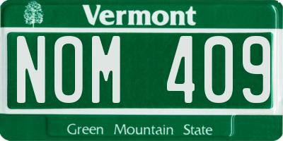 VT license plate NOM409