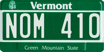 VT license plate NOM410