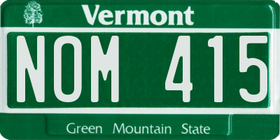 VT license plate NOM415