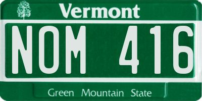 VT license plate NOM416