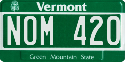VT license plate NOM420