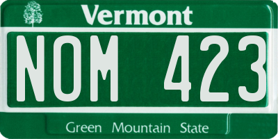 VT license plate NOM423