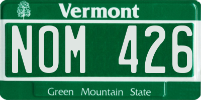 VT license plate NOM426