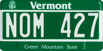 VT license plate NOM427