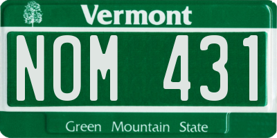 VT license plate NOM431