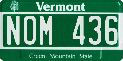 VT license plate NOM436