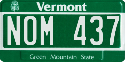 VT license plate NOM437