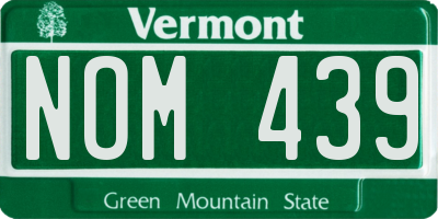 VT license plate NOM439