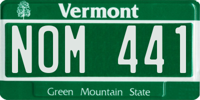 VT license plate NOM441