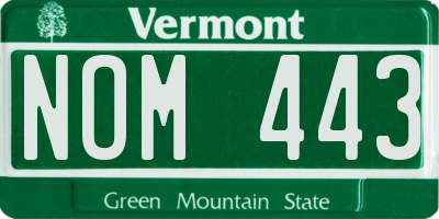 VT license plate NOM443