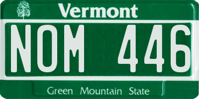VT license plate NOM446