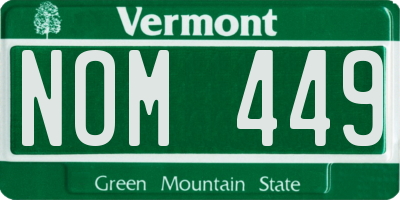 VT license plate NOM449