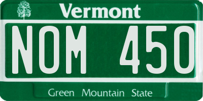 VT license plate NOM450