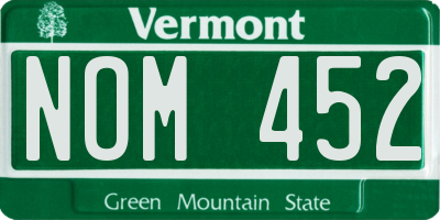 VT license plate NOM452