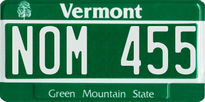 VT license plate NOM455