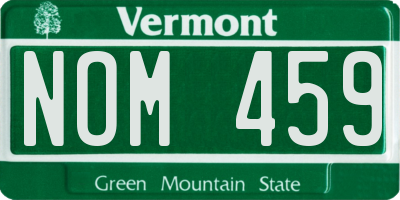 VT license plate NOM459