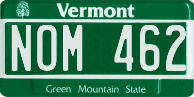 VT license plate NOM462