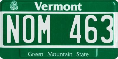 VT license plate NOM463