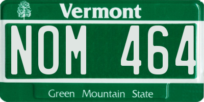 VT license plate NOM464