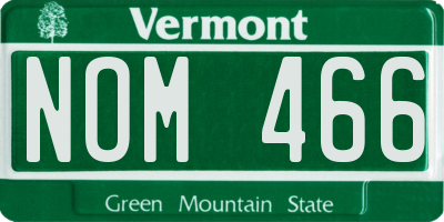 VT license plate NOM466