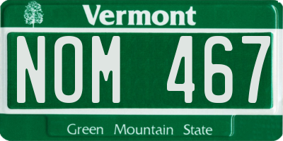 VT license plate NOM467