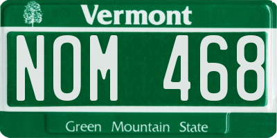 VT license plate NOM468