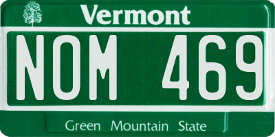 VT license plate NOM469