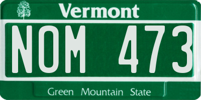 VT license plate NOM473