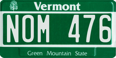 VT license plate NOM476
