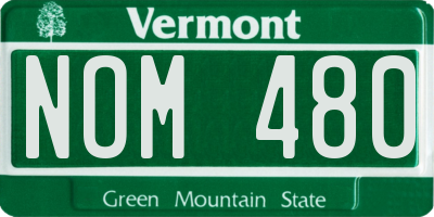 VT license plate NOM480