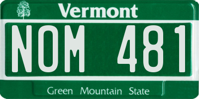 VT license plate NOM481
