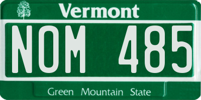 VT license plate NOM485