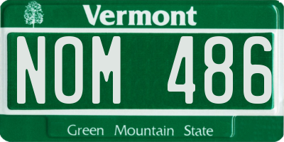 VT license plate NOM486
