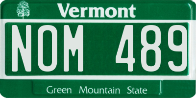 VT license plate NOM489