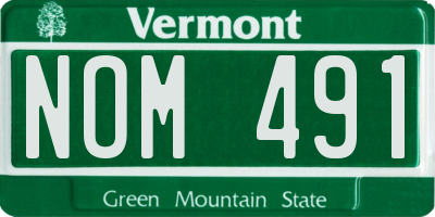 VT license plate NOM491