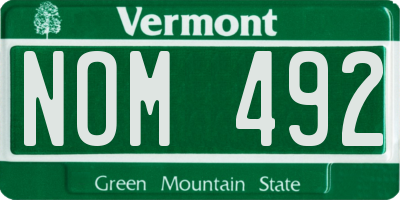 VT license plate NOM492