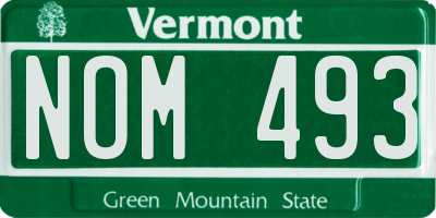 VT license plate NOM493