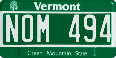 VT license plate NOM494